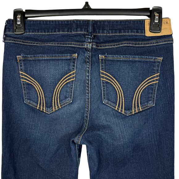 Hollister JRS SZ 7R Skinny Jeans Mid-Rise Zip-Fly Whiskered Medium Wash Pockets - Picture 5 of 10